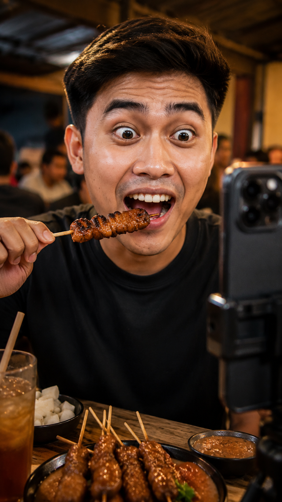 Reaction face close-up — POV gigitan pertama